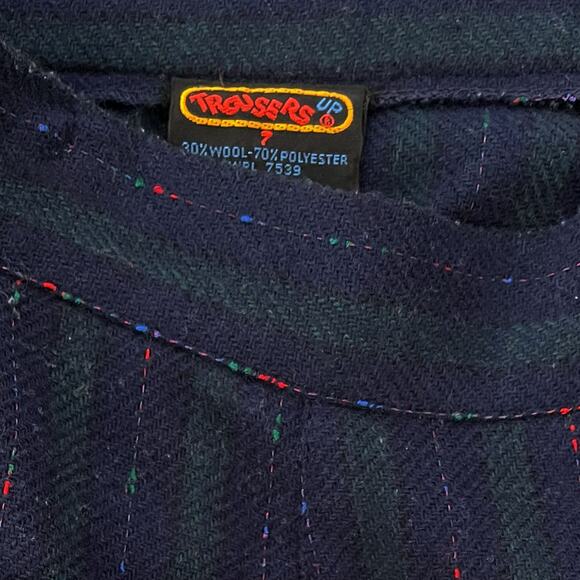 Vintage 70s Navy wool Midi / Maxi Skirt Size S Trousers Up - Picture 2 of 4